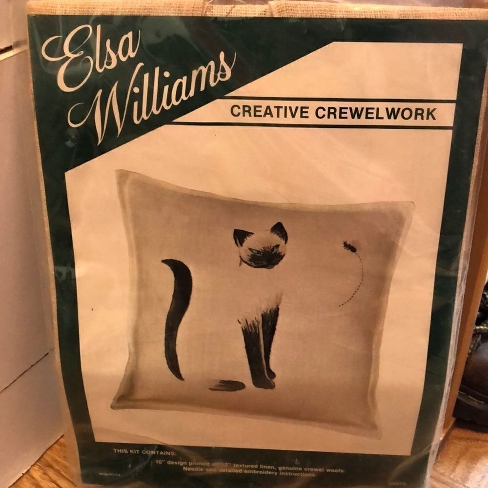 Elsa Williams creative crewelwork pillow
